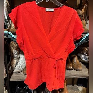 Jon & Anna Red Wrap Top